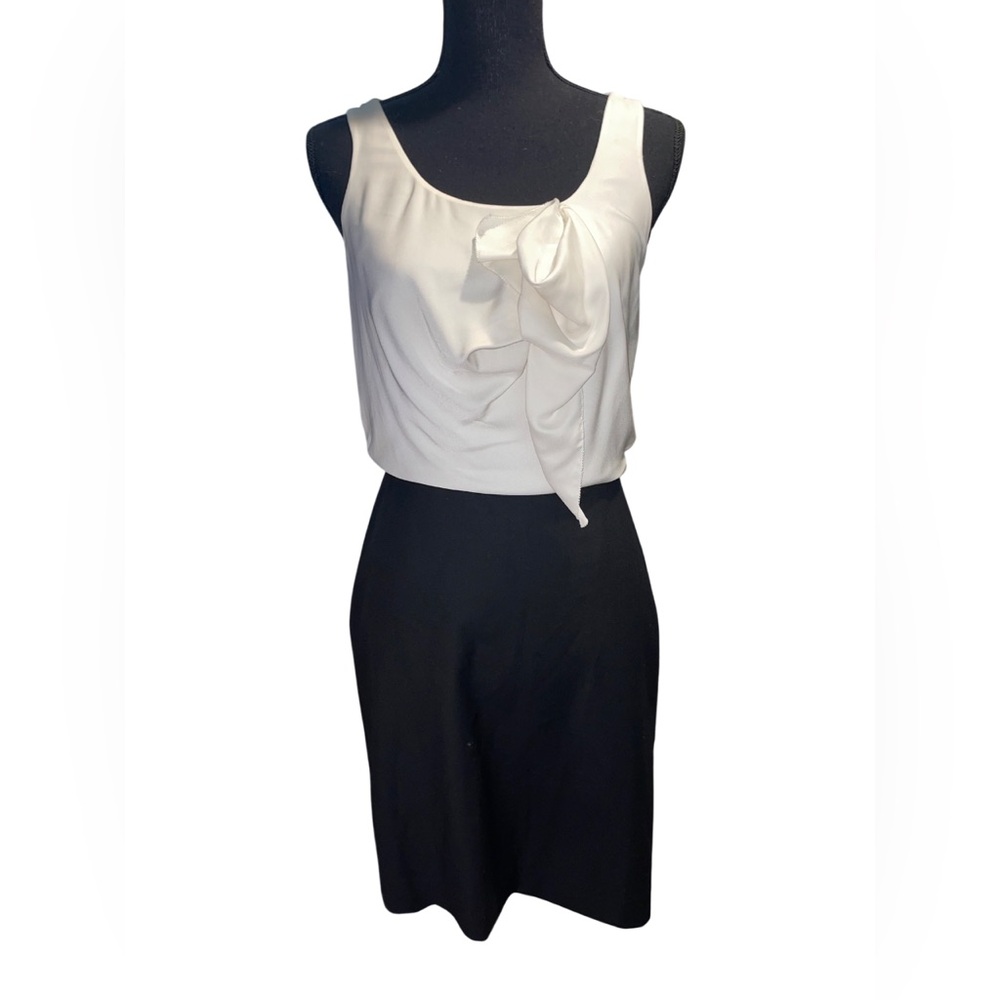LOFT Elegant Black and off white Sleeveless Dress